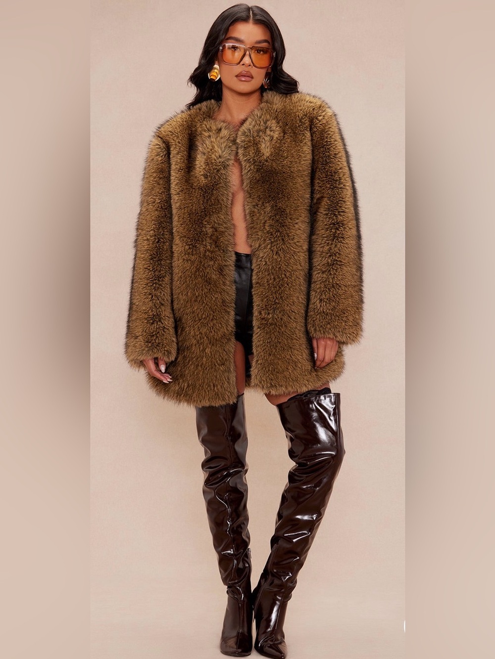Fashion Nova - So Demure Faux Fur Coat - NWT